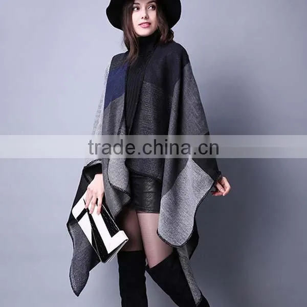 Western Wind 2017 New Spring Style Women Scarf Grid Printed Many Colors Imitated Cashmere Material Ladies Cloak photo-2