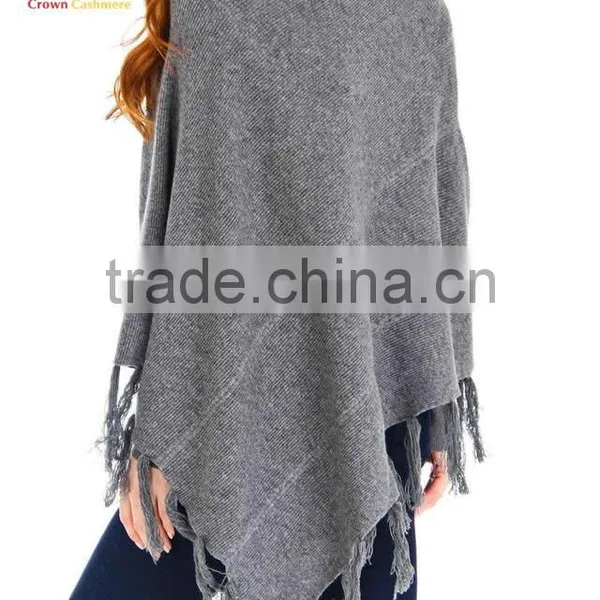 New Fashion Pashmina Wrap Fringed Ponchos Cashmere Poncho photo-2