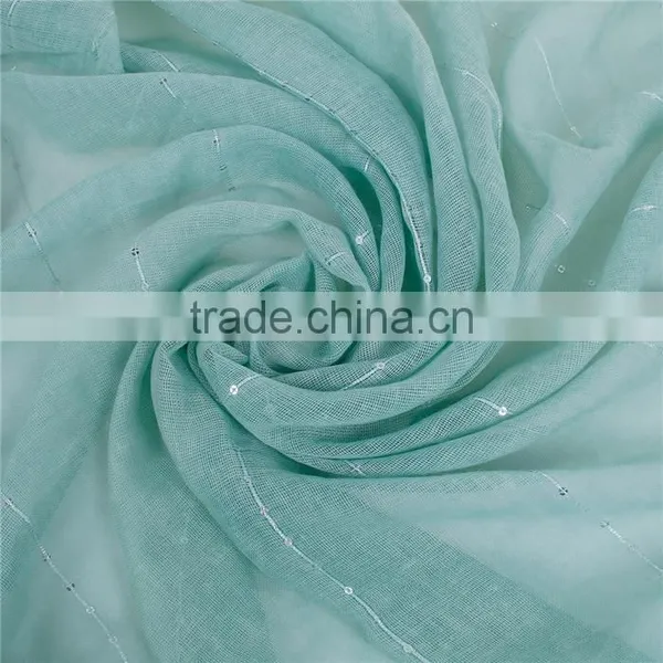 Polyester Scarves & Wraps Rectangle Silver Green Sequins Fashion Scarf photo-2