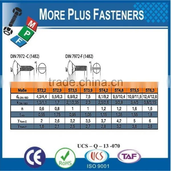 Made in Taiwan ISO 1482c BS 4174 Slotted Countersunk Head Tapping Screws photo-5