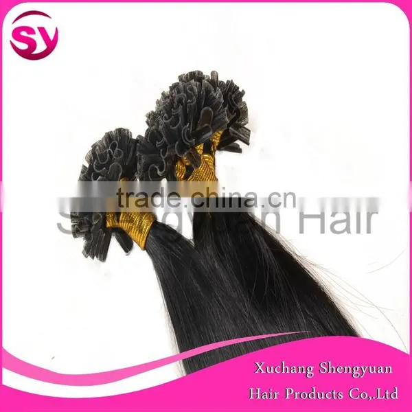 2015 Hot Selling Unprocessed Virgin Pre-bonded I-tip Hair Extension, Natural Black Straight Brazilian Remy Hair photo-5