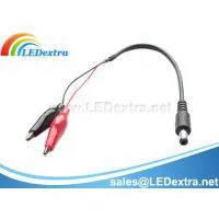 DC Barrel Connector to Alligator Clips Adapter Cable