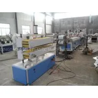 Bule Plastic Profile Extrusion Line , Wood Plastic Wpc Profile Machine One Year Warranty photo-2