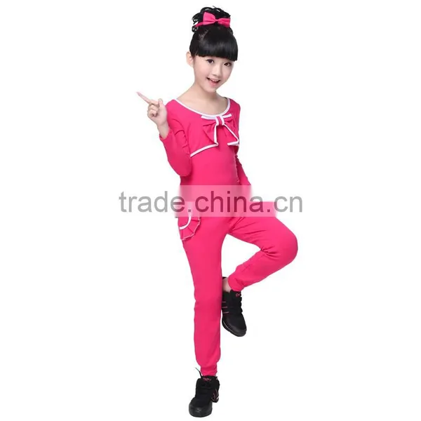New Spring Autumn Girls Bowknot Long Sleeve Sweatshirt Hoodies & Pants Trendy Tracksuits Children Gymnastics/Sport Suits photo-3