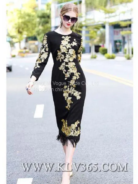 High Quality Designer Clothing Women Fashion Embroidery Long Party Prom Dress China Wholesale photo-2