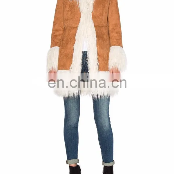 Lady's Most Fashion Lady Suede Fur Coat photo-4