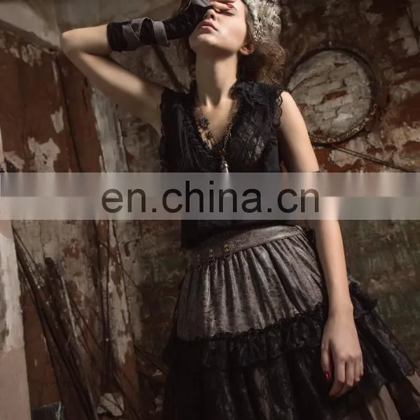 Steampunk Short Layered Double Skirt photo-5