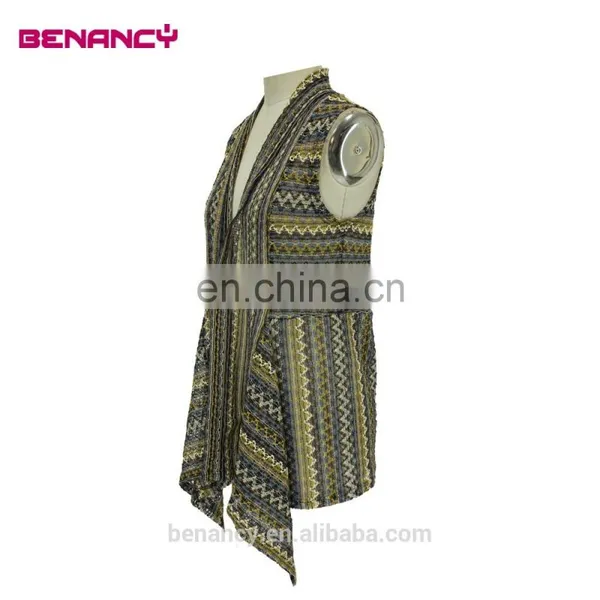 Women's Sleeveless Shawl Cardigan Zigzag Drape Hem Lightweight Cardigan photo-2