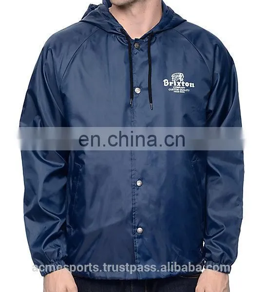 Coach Jackets - New Design Black Men Coach Jacket With Side Pocket 2017 photo-3