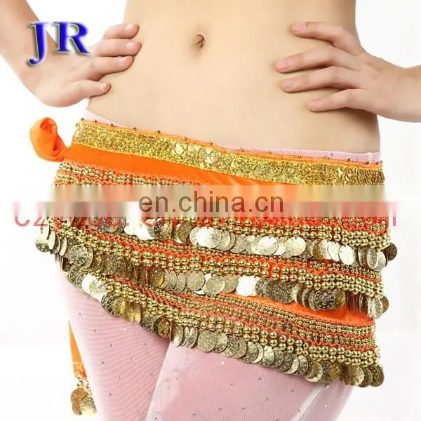 Y-2003 Egyptian Velvet Fabric Gold Coins Belly Dance Hip Scarf photo-5