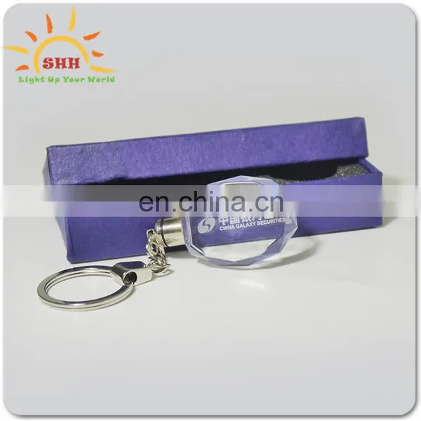 Crystal Led Multicolor Keychains With 3d Model Miniature Keyring photo-6