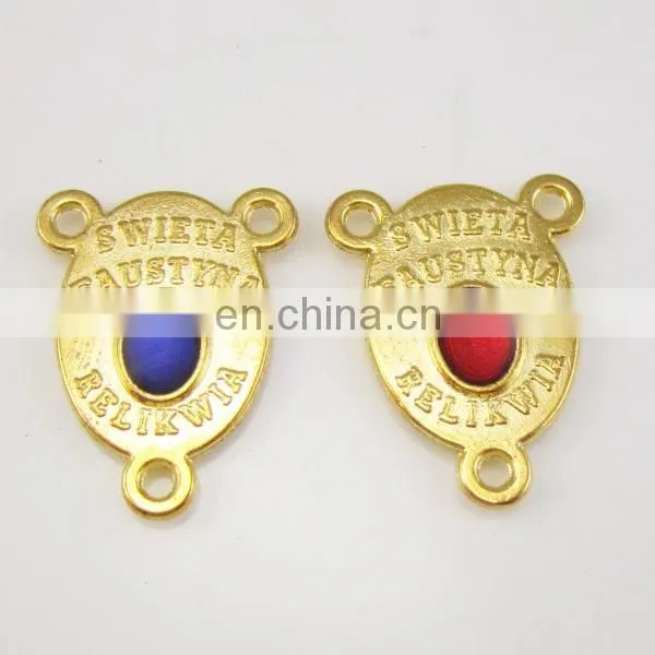Gold Plated Swieta Faustyna Relikwia Rosary Centerpiece