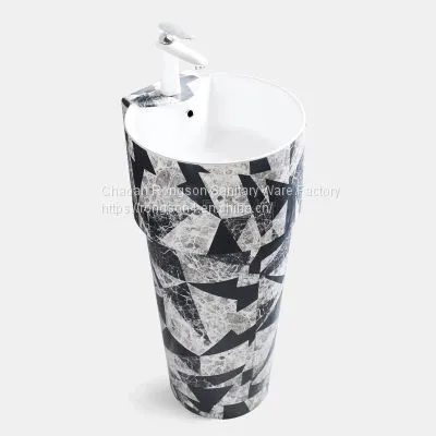 Hot Sale Best Price Floor Mounted Middle East Ceramic Pedestal Basin Sink photo-2