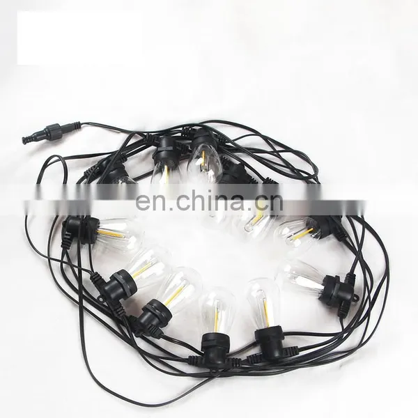 Waterproof Outdoor Custom 48ft 15 Sockets S14 Party Edison Bulb Patio Led String Lights Without Hanging Wire photo-5