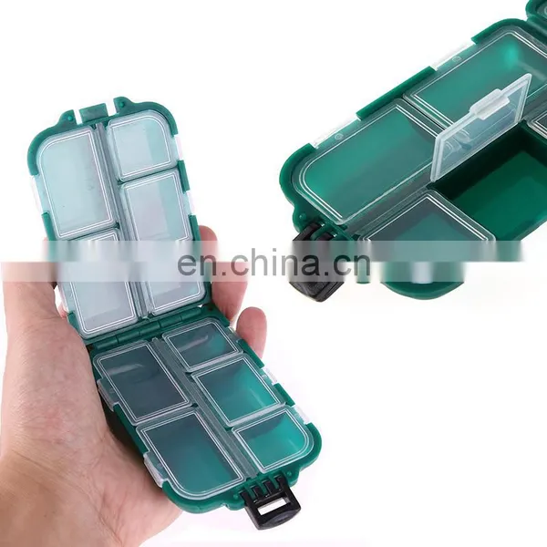 2 Double Layers 10 Compartments Portable Bait Hook Plastic Fishing Tackle Lure Storage Box