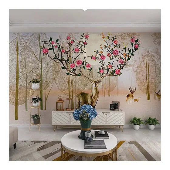 Hot Sale Home Decoration Waterproof 3D Interior Wall Mural For Home Decor Tv Background Dropshipping photo-4