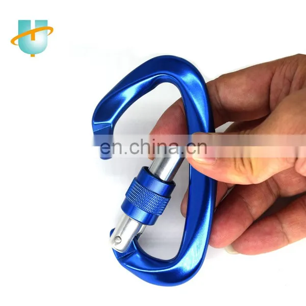 Custom Gold Black 25kn D Ring Locking Rotating Climbing Carabiner Hook,screw-caribiner photo-3