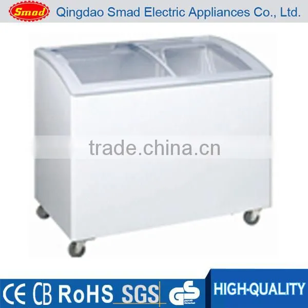 Commercial Curved Glass Door Ice Cream Deep Freezer Display Chest Freezer photo-2