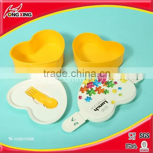 Heart Shaped Plastic Tiffin Lunch Box / Bento Box for Children photo-3