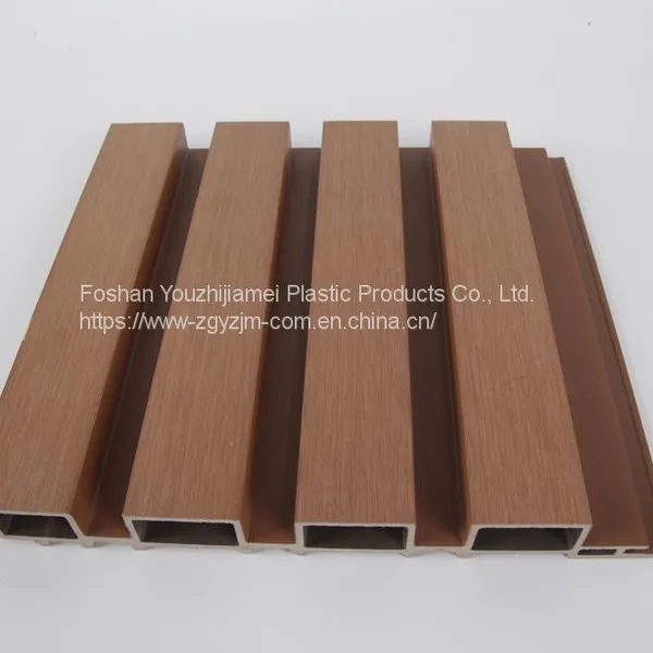 YZJM PVC WPC Wall Panel For Home Decor European 3D Design Wooden Grain Fluted Interior Decorative Wall Board photo-4