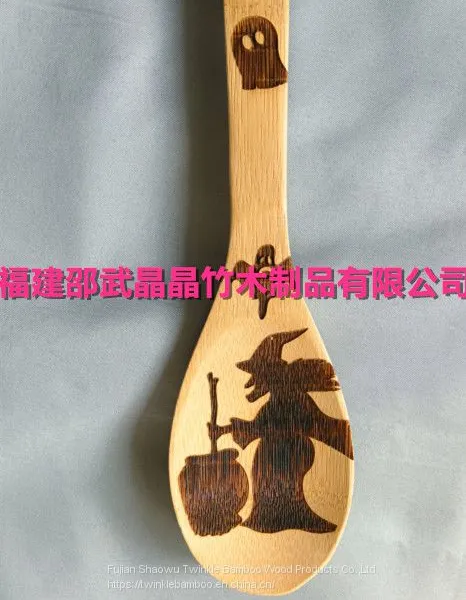 Christmas Bamboo Cooking Utensils Set Burned/bamboo Kitchen Spoons Set Laser Carving Kitchenware Bambu Cooking Utensil Set Engraved photo-4