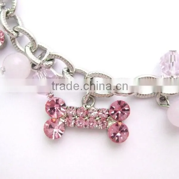 Customized Stainless Steel Chain With Crystal Bone Pet Necklace Jewelry photo-2