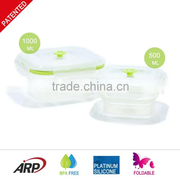 500ml PP Lid Collapsible Silicone Food Storage Non-stick BPA FREE FDA, LFGB, DGCCRF photo-3