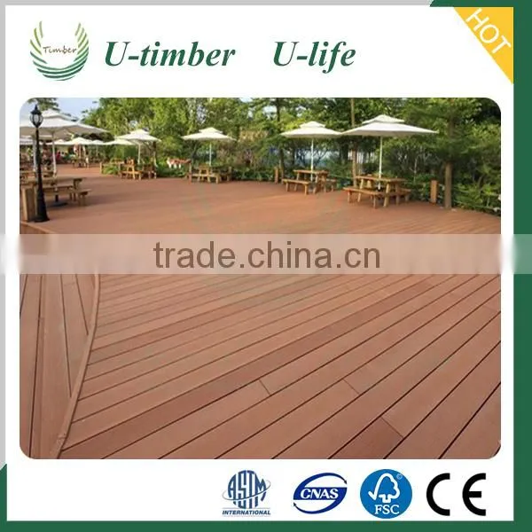 Elegant Appearance Wood Plastic WPC Solid Outdoor Wood Floor photo-2