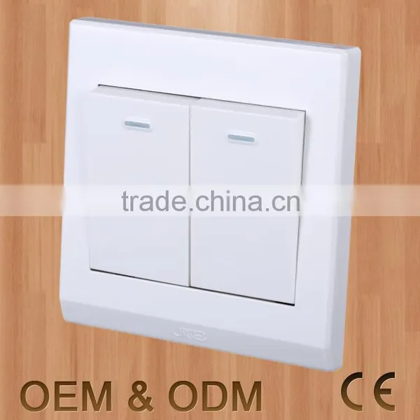 Hight Quality 10A 16A Two Gang One Way Big Button Gang Switch With Fruorescent Indicator photo-2