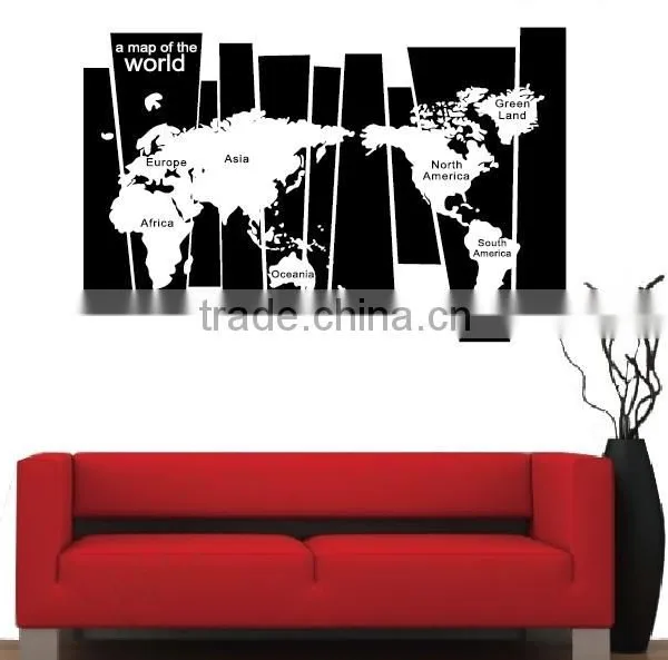 ALFOREVER Vinyl Black Wallmap Decals,vinyl Wallmap Sticker photo-3