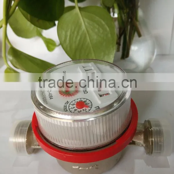 Red Color Water Flow Meter In Single Jet Dry Dial For Hot Drinking Water photo-2
