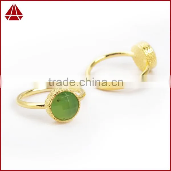 Gold Green Chrysoprase Stacking Ring photo-6