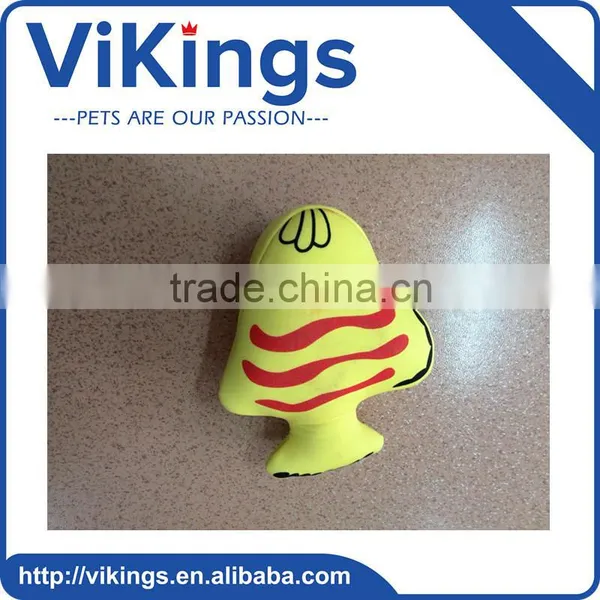 Yellow Fish Shaped Dog Toy Plush Dog Chew Toy Water Floating Toy