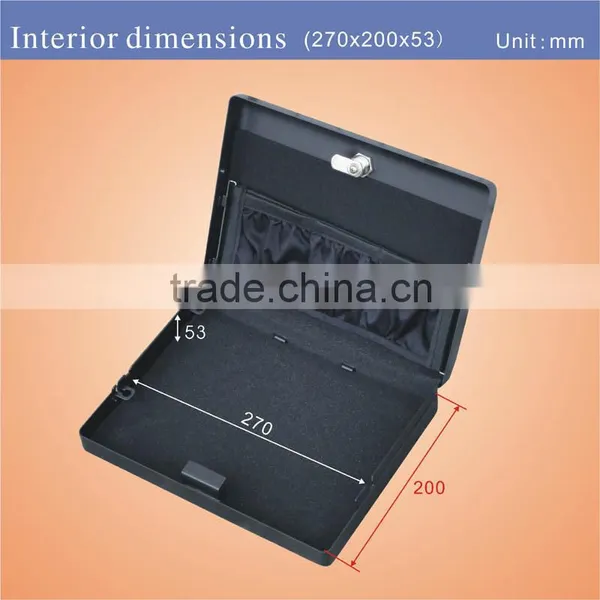 Wholesale -- MK500 Micro Vault Key Car Gun Pistol Metal Portablel Key Lock Storage Small File Mini Ipad Safe Box , Document Box photo-4