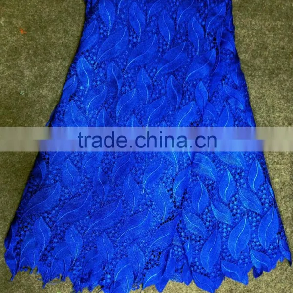 African Embroidery Design Net Lace Guirpure Lace Fabric Purple Color Dress for Party photo-4