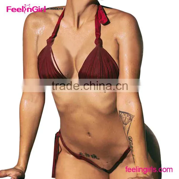 Dark Red Cheap Wholesale Brazilian Bikinis photo-4