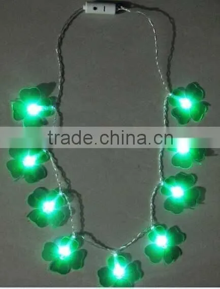 LED Light up SHAMROCK Necklace for st Patrick's Day photo-2