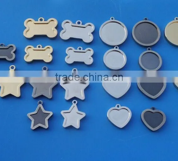 Kinds Shape Blank Dog Pet id Name Label Tag, Star Shape Pet Tag Heart Dog Charm Pendant