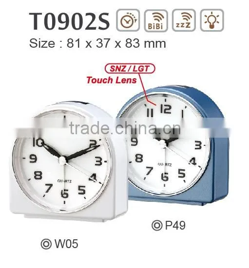 On/Off on top hand size table alarm clock