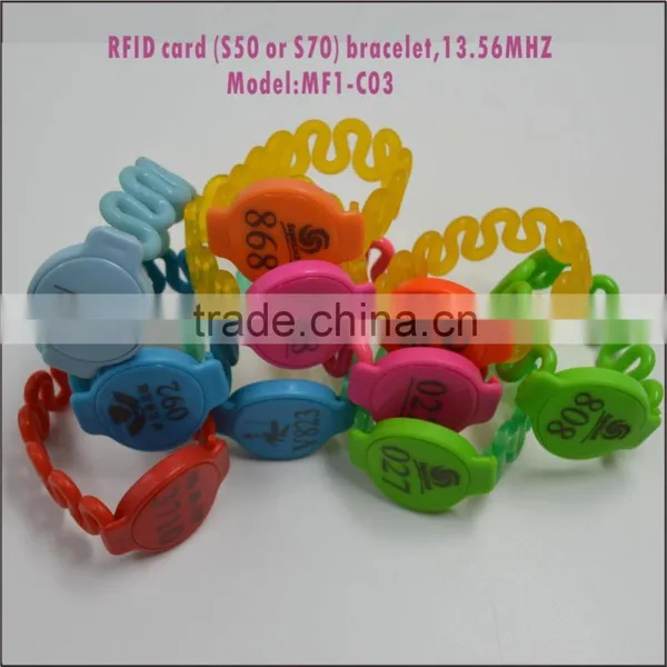 Custom Logo Electronic RFID Swimming Pool Chip Bracelet Key Card photo-2