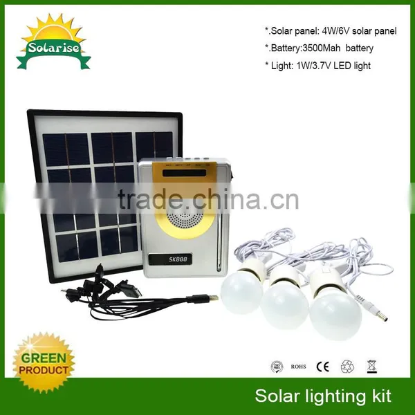 Solar System 1kw With Battery Mobile Home Solar Panel System With Radio and Mp3 photo-2