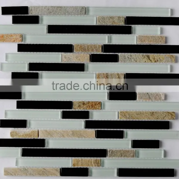 LLS06 Dezhou Demax Glass Stone Mix Wholesale Outdoor & Indoor Using Decoration Crystal Marble Glass Mosaic