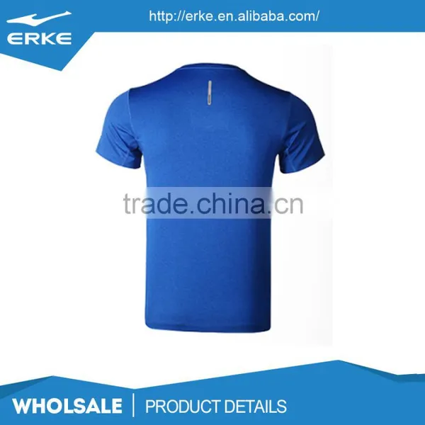 ERKE Wholesale Brand Simple 100%polyester Moisture Wicking O-neck Sports Mens Running Tee Shirt photo-2