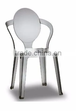Poly Carbonate Clear Resin ARM Ghost Chair/Spoon-shaping Chair