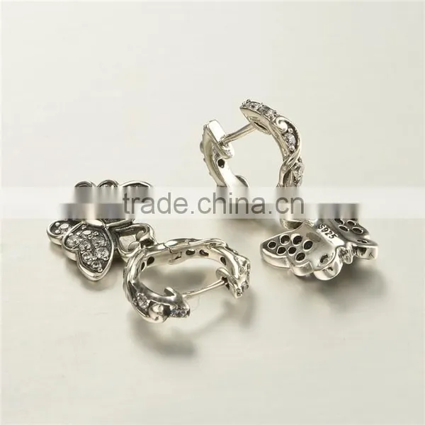 Handmade Latest Cute Girls Butterfly Earring Studs With Lot Of Gemstones photo-5