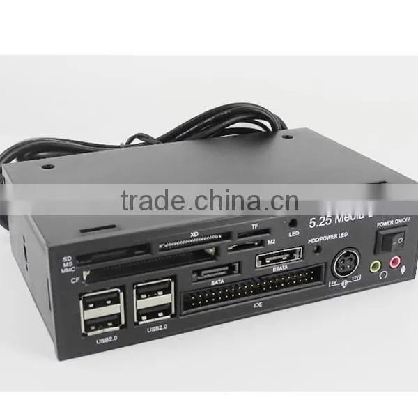 MEDIA DASHBOARD PANNELLO MULTIFUNZIONE USB COMPUTER PC LETTORE SCHEDE 5.25 photo-6
