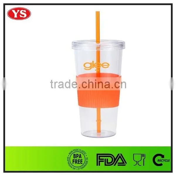 24oz Single Wall Plastic Drinking Mug With Lid and Sleeve photo-2