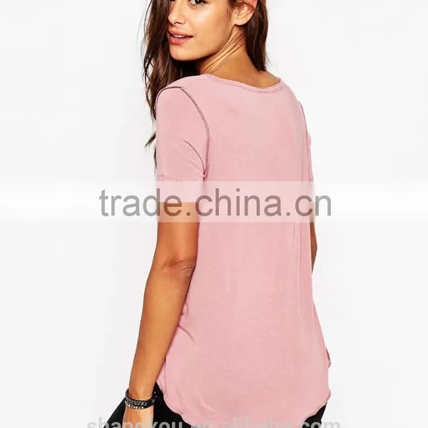 Girls New Fashion Design t Shirt Top Fashion Plain t Shirt photo-2
