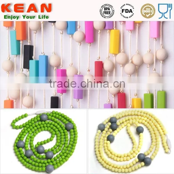 Silicone Teething Jewelry Necklaces Have a Breakaway Clasp Silicone Bead Teething photo-2