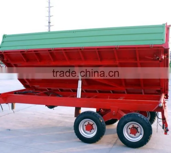 Tractor Hydraulic Farm Tandem Tippping Trailer, Tipping Wagon, Dump Trailer, Dump Wagon 7 Ton, Rear and Side Tipping photo-3